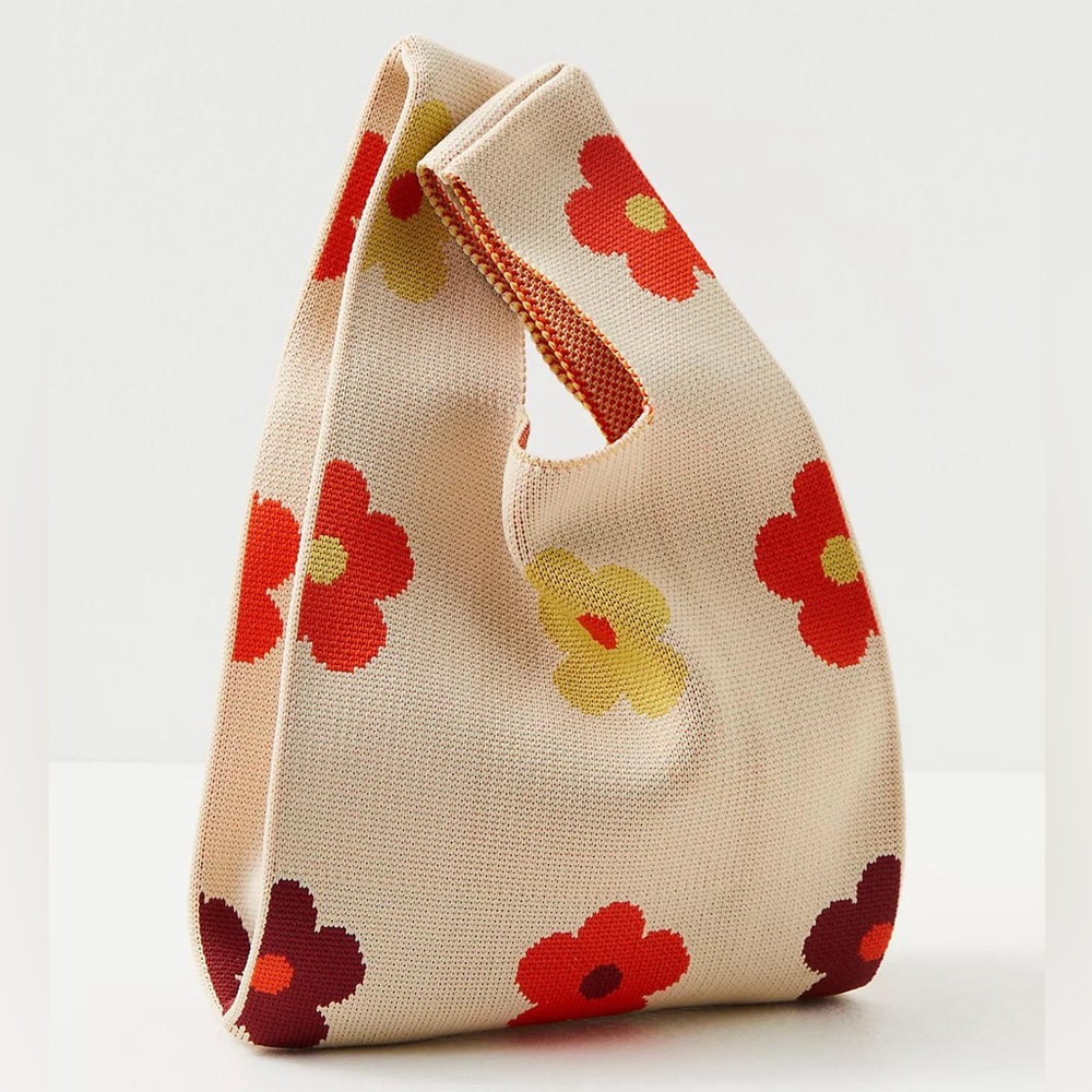 Free People Cream Mini Floral Shoulder Bag